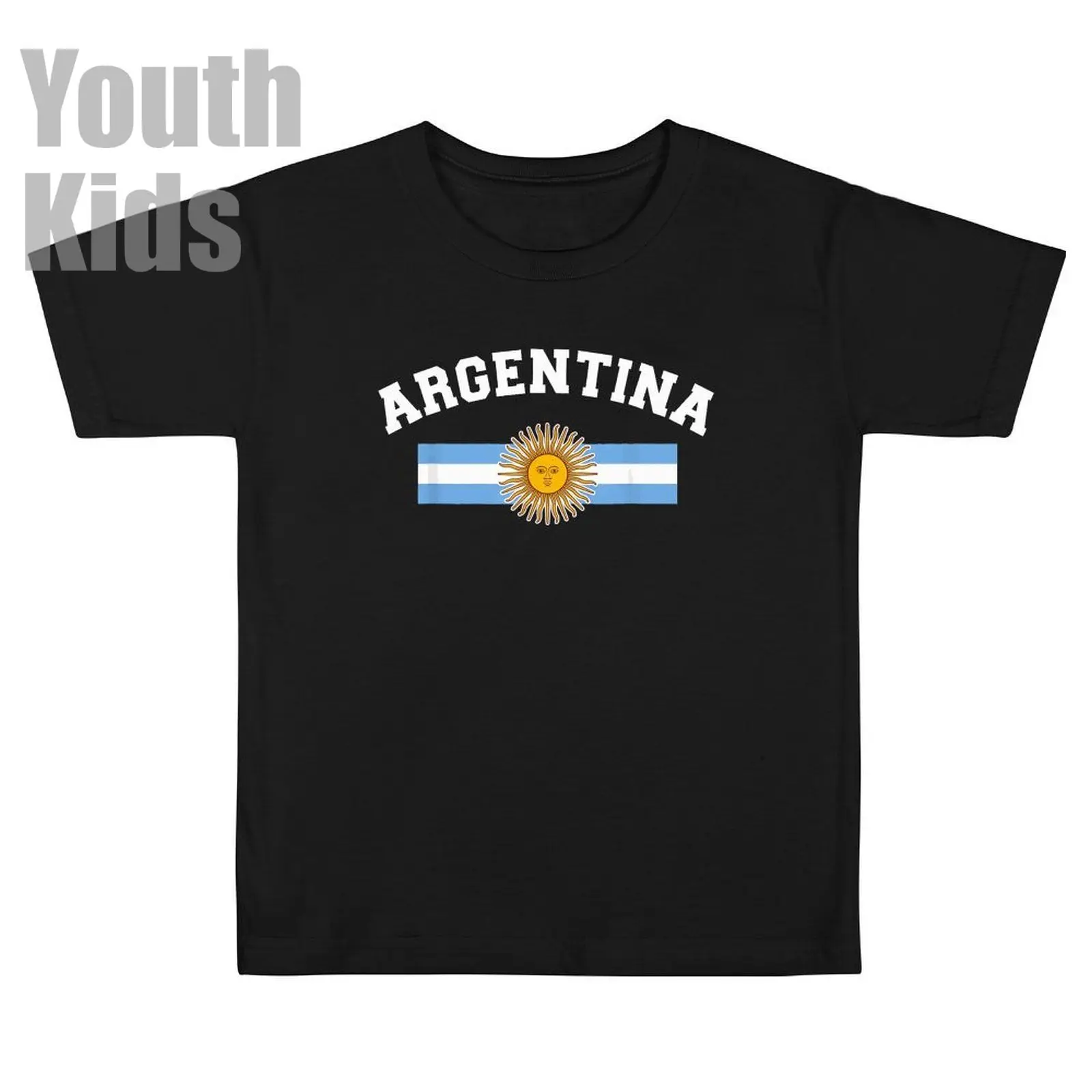 Youth Boy/Girl Argentinian Flag Argentina T-shirt Kids Tshirt Tee 100% Cotton T Shirt O-neck Short Sleeve Children Clothes