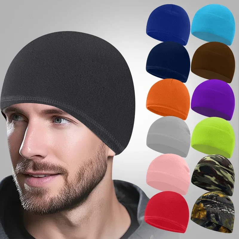 Fleece Helmet Liner Riding Cap Warm Cold Proof Protective Head Cover for Motorcycle Ski & Winter Cycling Outdoor