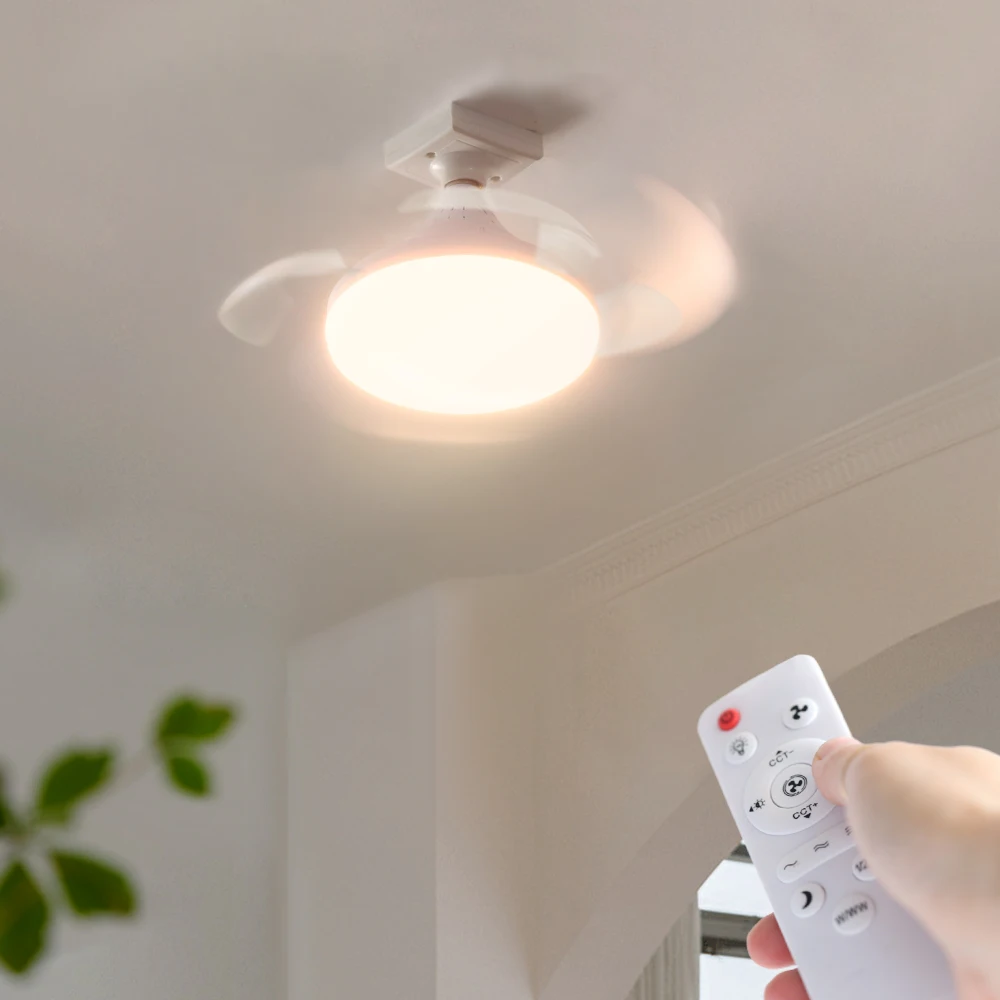 Ceiling Fan Light LED E27 85-265V With Remote Control For Indoor Home Living Room Study Household Decorative Fan Lighting