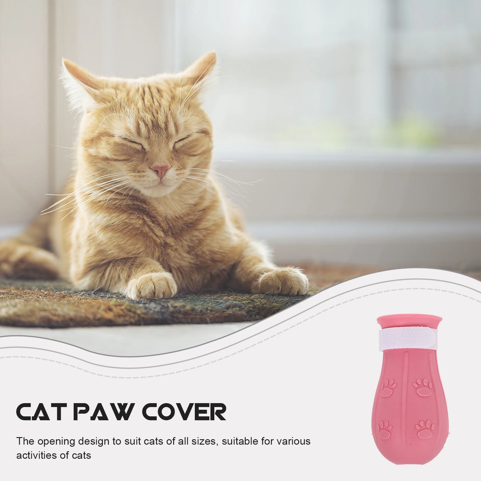 

4pcs Shoes Comfortable TPE Warm Protective Foot Covers for Cats Easy to Wear Safe Pet Cat Feet Covers Supplies