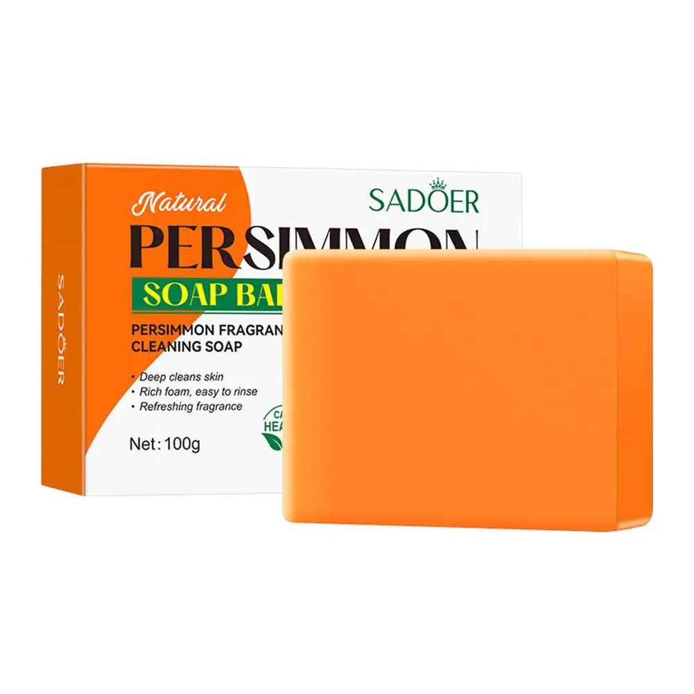 Persimmon-Seifenstück mit Persimmon-Extrakt für Männer und Frauen, sanft zu allen Hauttypen, desodorierende Seife, handgemachte Frucht-Duschseife