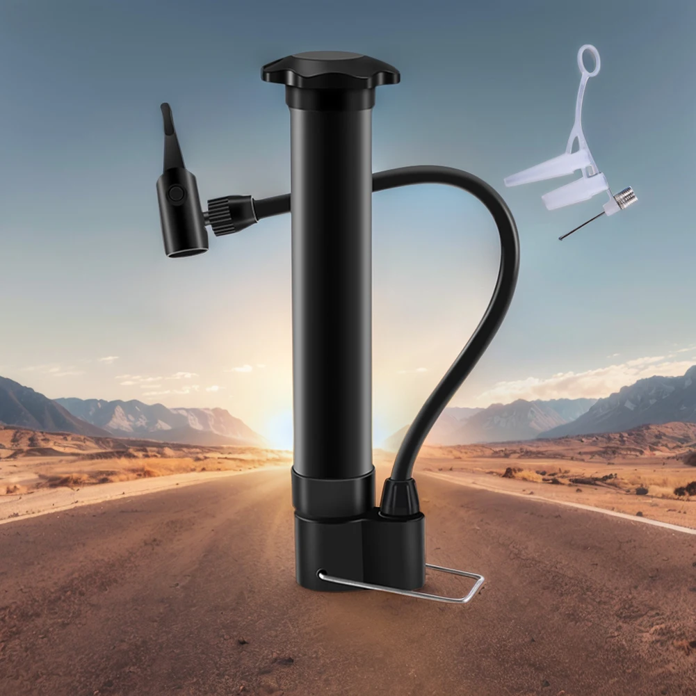 80PSI دراجة مضخة هواء يدوية صمام شريدر دراجة الطابق مضخة خفيفة الوزن بالون منفاخ لإطارات السيارة لكرات الدراجات الجبلية الطريق
