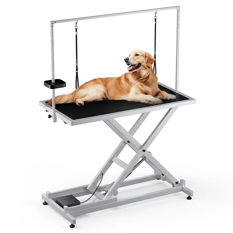 Mobile Dog Table Electric Lifting Dog Grooming Table With Wheels