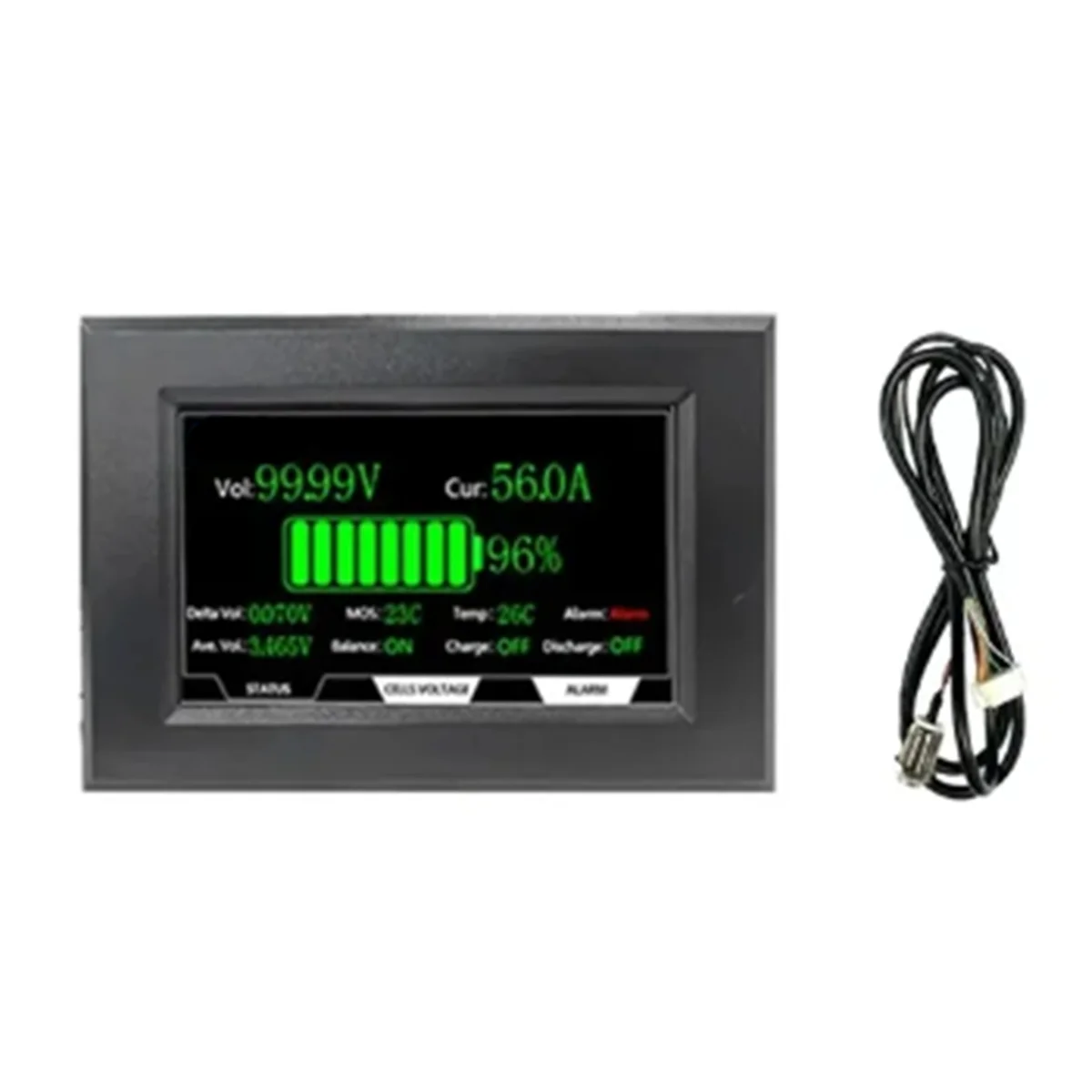 

JKBMS Accessory 4.3 Inch LCD Display Suitable for All JK BMS Models Cable120cm with 4 Fixed Screws Smart JKBMS Accessory