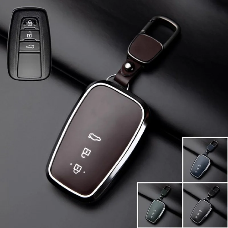 

Кожаный чехол для ключей от автомобиля A + из цинкового сплава для Toyota Camry RAV4 Avalon 86 C-HR Prius