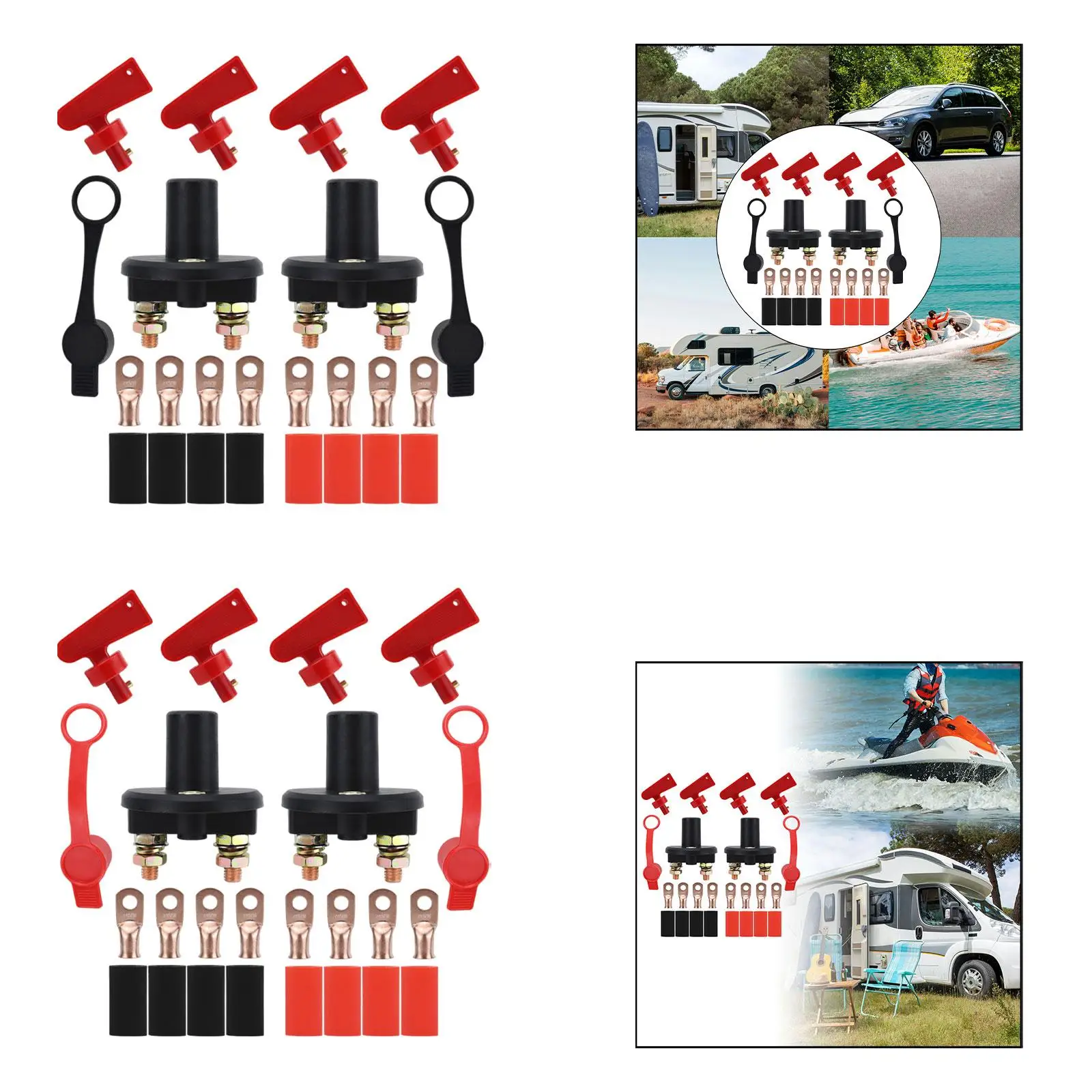 

Разъединитель аккумулятора, прочные универсальные аксессуары с двумя отверстиями, изолятор аккумулятора для замены UTV, грузовика, автофургона