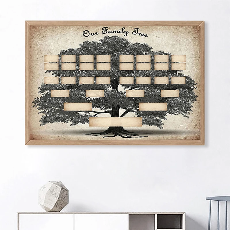 Family Tree Chart Diy Gift, Family Tree Poster, 6 Generation Genealogy Poster Blank Fillable Ancestry Chart, Family Tree Chart