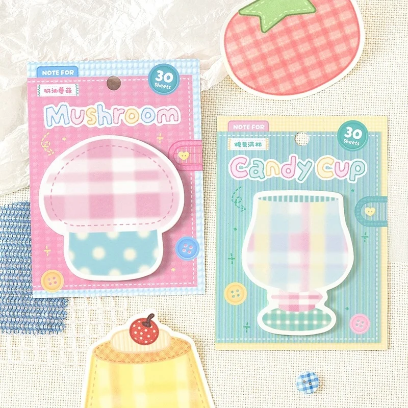 24pcs/lot Creative Tomato Mushroom Cup Memo Pad Sticky Notes Cute N Times Stationery Label Notepad Bookmark Post School Supply