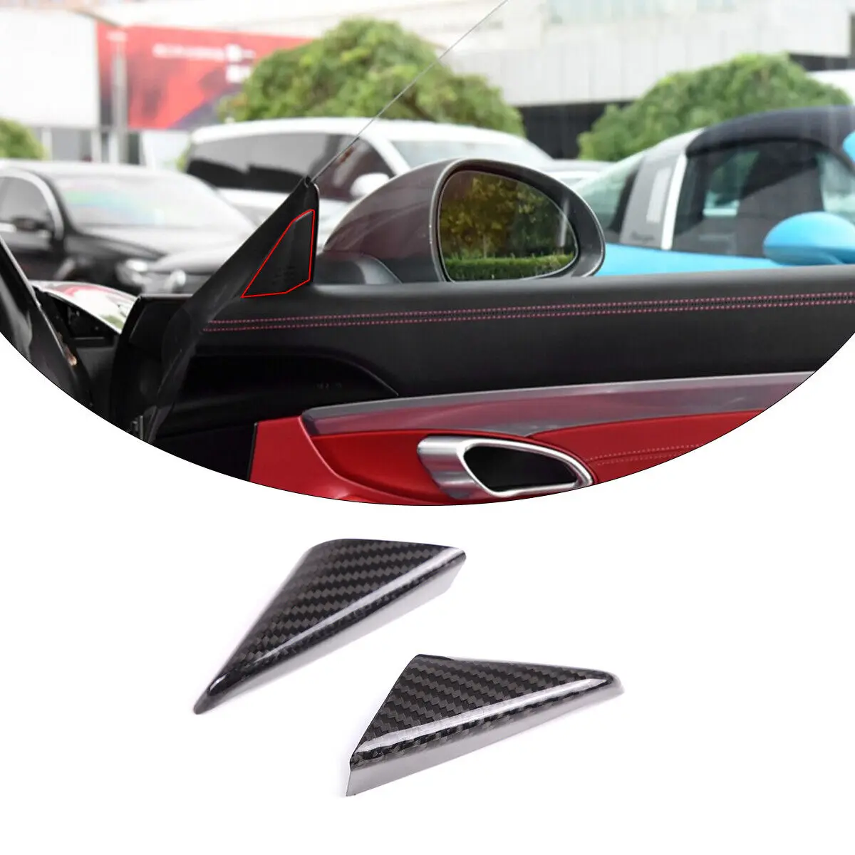 

Real Carbon Fiber Window Inner A-pillar Decorative For Porsche 718/911 2013-2019