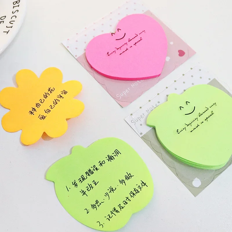 Cute Cartoon Note Stickers Candy Color N Times Stickers Four-leaf Clover Note Pad Creative Office Message Stickers