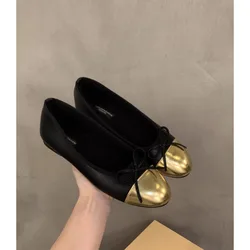 Nuovo stile moda donna punta tonda donna mocassini scarpe eleganti nero Beige marrone tacco basso poco profondo Casual Mary Janes Flats