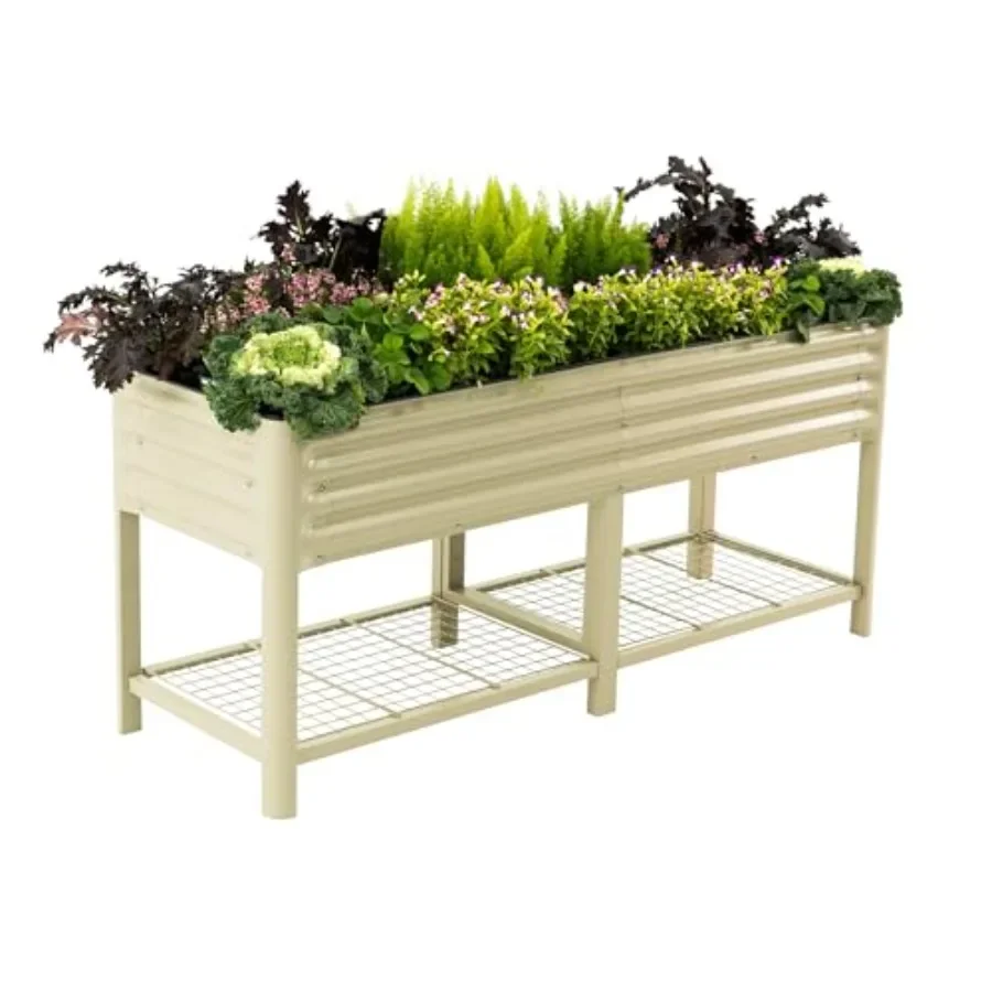 

Elevated Raised Garden Bed-V Series 2' x 6' Garden Beds with Legs and Storage Rack for Patio Porch 1000 Lbs Weight Capacity Out