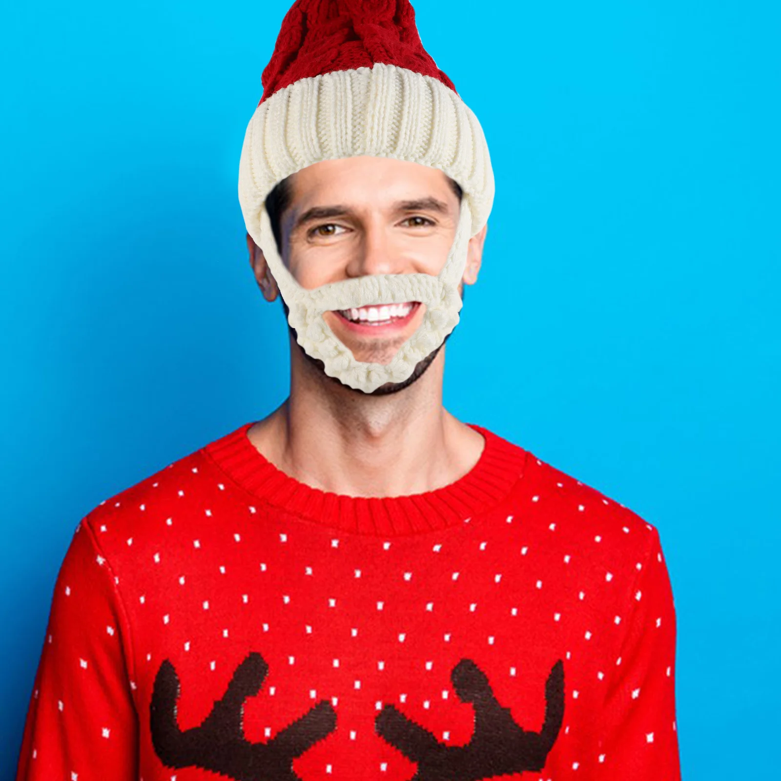 

Knitted Santa Claus Beanie for Adults Christmas Warm Knit Hat Holiday Party Winter Cap Xmas Unisex Santa Hat Beanie Winter