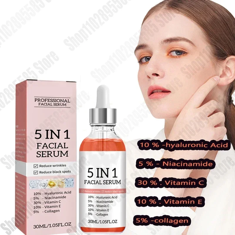 30ml เซรั่มคอลลาเจนต่อต้านริ้วรอย Anti Aging ฟื้นฟูใบหน้า Whitening Moisturizing Fade Fine Lines Face เครื่องสําอาง