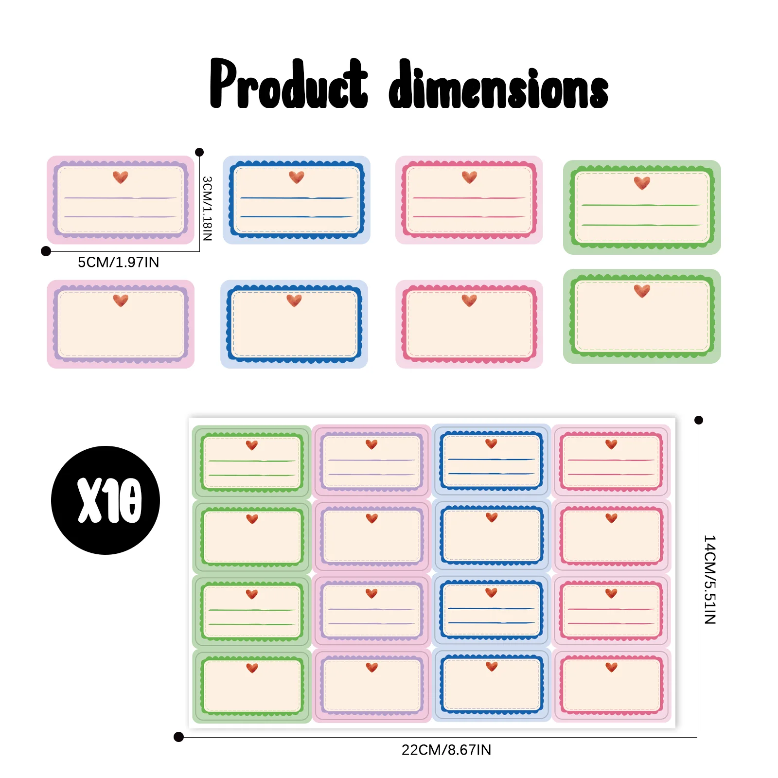 160 self-adhesive colored label stickers | 30 x 50mm vintage design, suitable for jam bottles, seasoning bottles, frozen foods