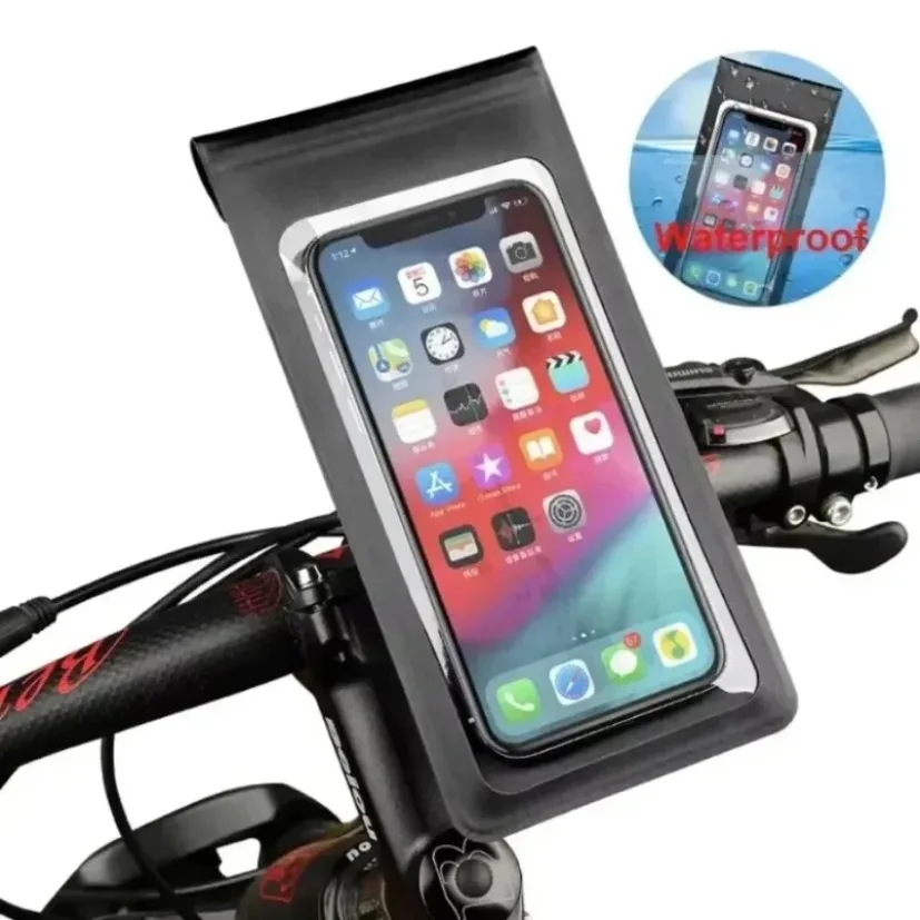 

Bicycle Motorcycle Handle Installation 360° Rotation Waterproof TPU Touch Screen Phone Holder for 6.5 inch Smartphone Bike Mount