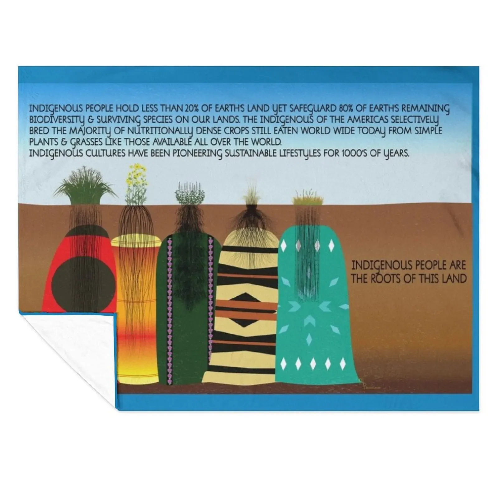 

Indigenous People: The Roots of The Land Throw Blanket Cute Plaid blankets ands Luxury Camping Blankets