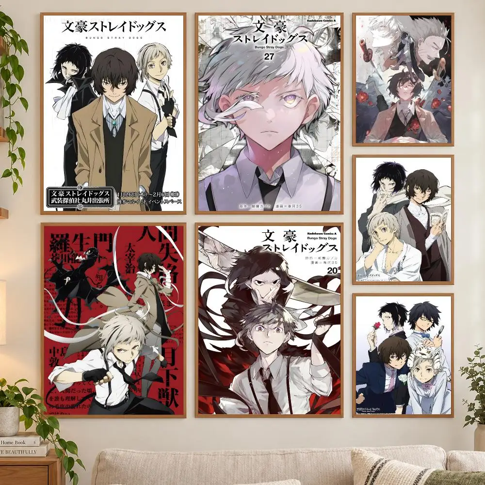 Anime B-Bungo S-Stray Dogs Poster HD art sticky wall waterproof home living room bedroom bar aesthetic decoration