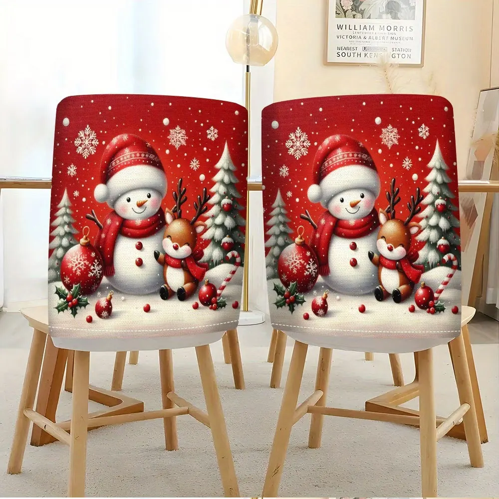 VIKAMA Fall Harvest Pumpkin Maple Leaf Autumn Chair Covers 2/4/6 PCS for Non Slip Washable Family Gathering Holiday Gift