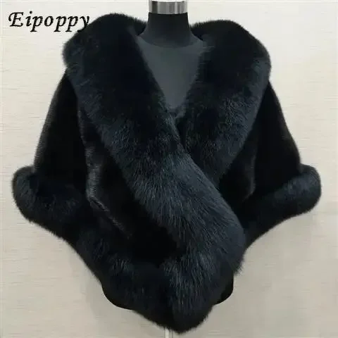 Imitated Mink Fox Fur Imitation Fur Shawl Women\'s Cape Imitation Fur Coat plus-Sized Dress Shawl