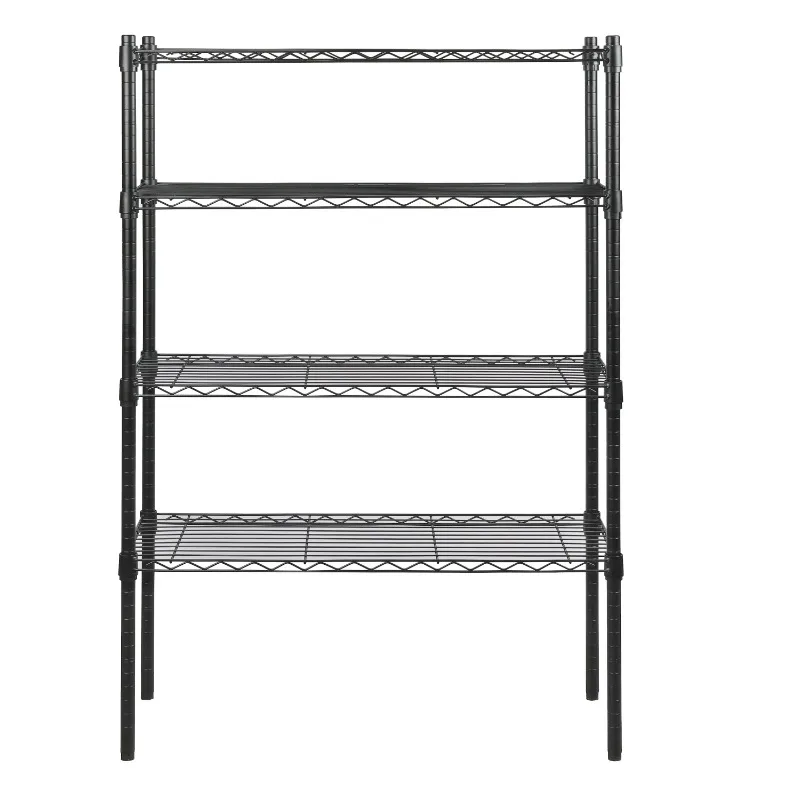 Hyper Tough 4 Tier Wire Shelf Unit, Black, 1400 lb. Capacity