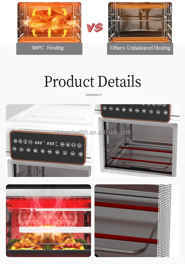New Kitchen 22L Digital Electric Air Fryer Oven with Multi-Function Energy Saving French Language Support Household Use