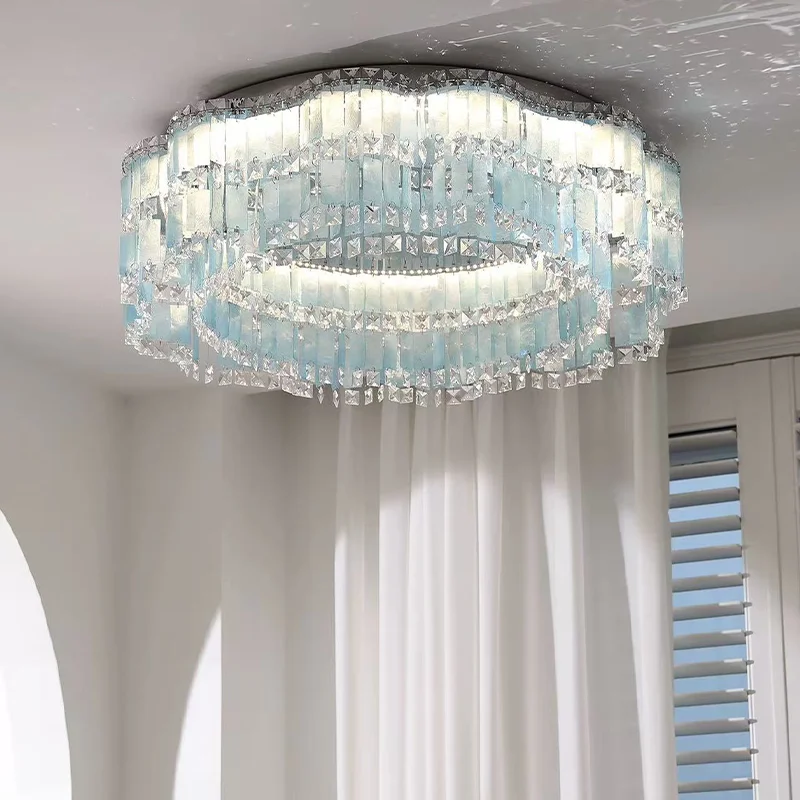 

Modern Luxury Shell Led E14 Ceiling Lights Lustre Crystal Led Luminarias Ceiling Lamp Chandelier Lighting Home Decor Lighting