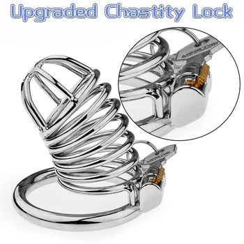 SM Chastity Cage Cock Cage Upgrade Dormant Wbudowany zamek Erotyczna cewka moczowa Zabawka erotyczna dla dorosłych dla mężczyzn Gay Sex Shop Penis Bondage
