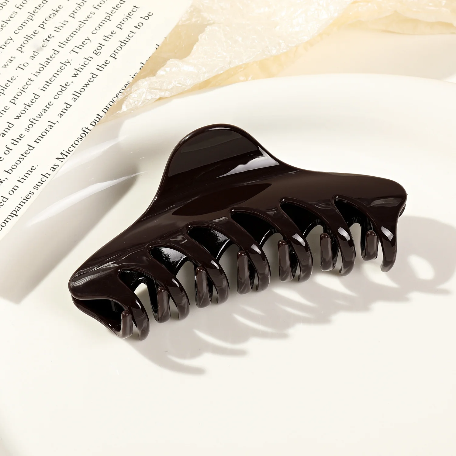 Neue Retro Koreanische Acetat Haar Klaue Große Krabbe Haar Clips Shark Clip Einfache Haarnadel Pferdeschwanz Mode Haar Zubehör Frau Mädchen – Detail 9
