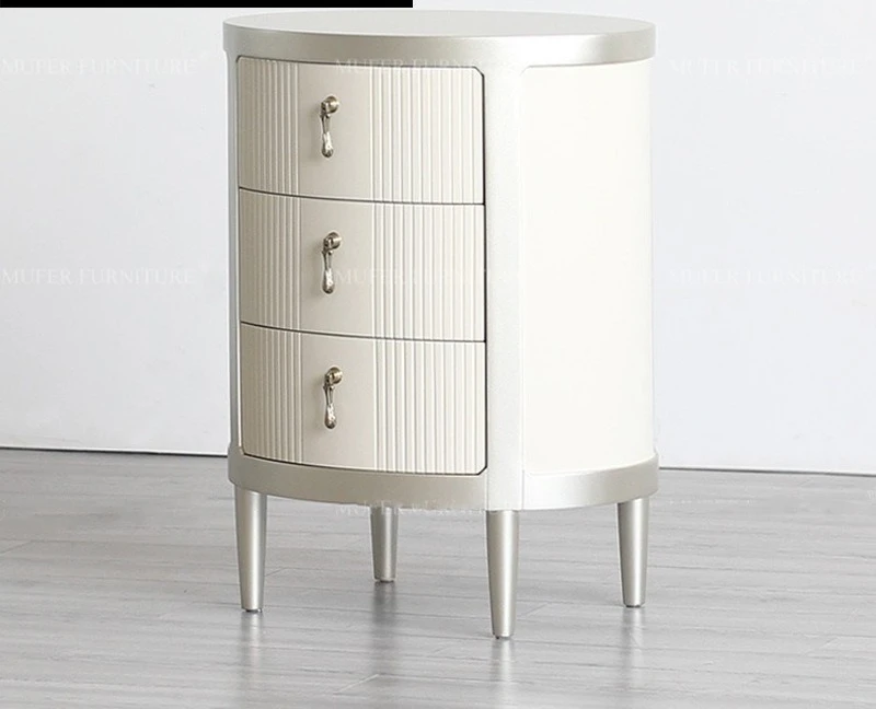 American light luxury furniture neoclassical birch European bedroom bedside table storage cabinet furniture