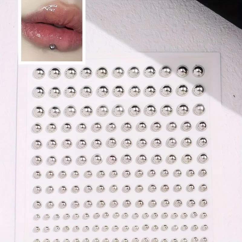 Rhinestone Faux Lip Studs Eyebrow Stickers Facial Decor For Women Personalized Party Jewelry Accessories Stainless Steel