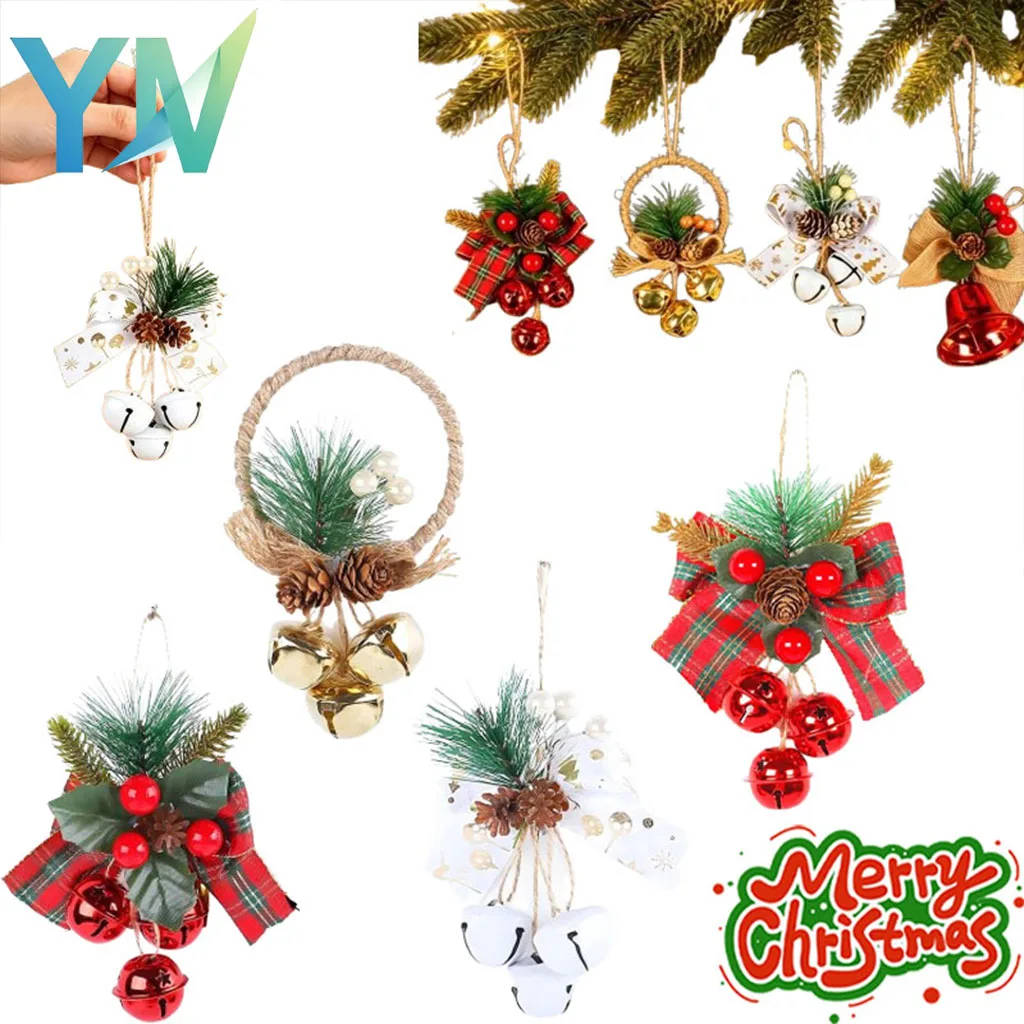 1-20pcs Jingle Bell Hanging Pendant DIY Decorative Charm for Shopping Mall Christmas Tree Window Home Party Celebration