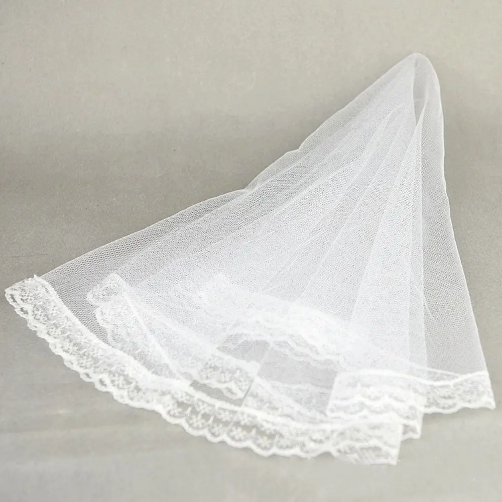 

Fashion Headwear Doll Veil Headdress White Doll Lace Veil Round Bridal Doll Wedding Veil For Girl