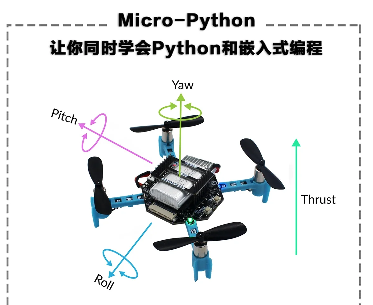 PyDrone Aereo a quattro assi UAV Aereo telecomandato Programmazione Python Open Source Fai da te ESP32-S3
