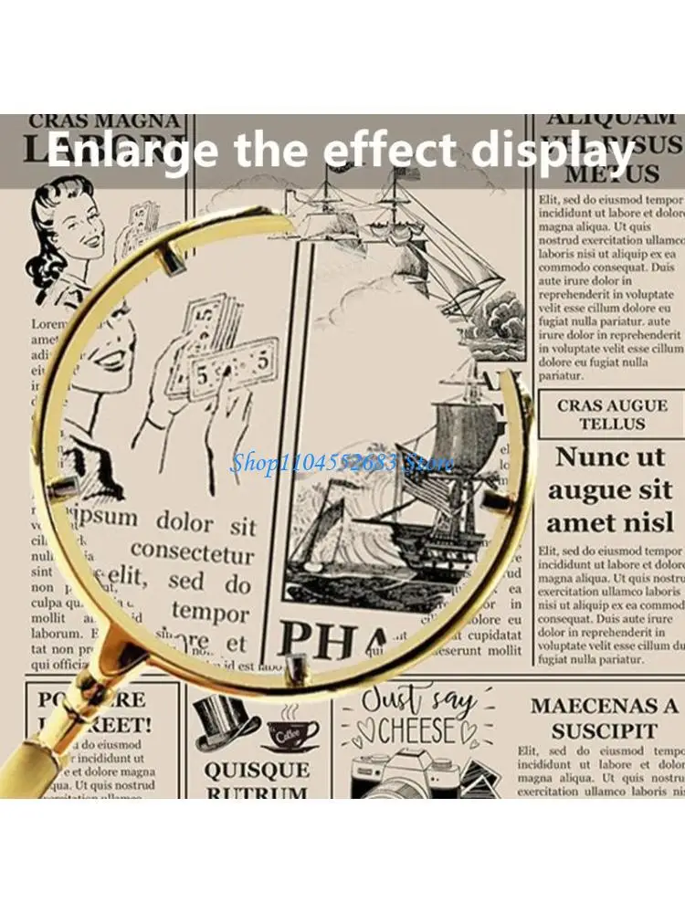 

Y6GD Opening Metal Frame Magnifier 10X Glass for Reading Handheld Lens Multifunction Eye Loupe