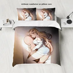 3pcs Anime Girls Series Pattern Duvet Cover Set - Suit For Bedroom/Guest Room Decor - 1 Duvet Cover + 2 Pillowcases (no core)