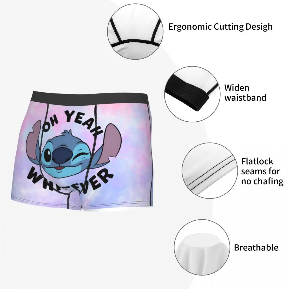 Stitch personalizzato Anime stampato intimo uomo traspirante Kawaii boxer slip pantaloncini mutandine mutande morbide per uomo