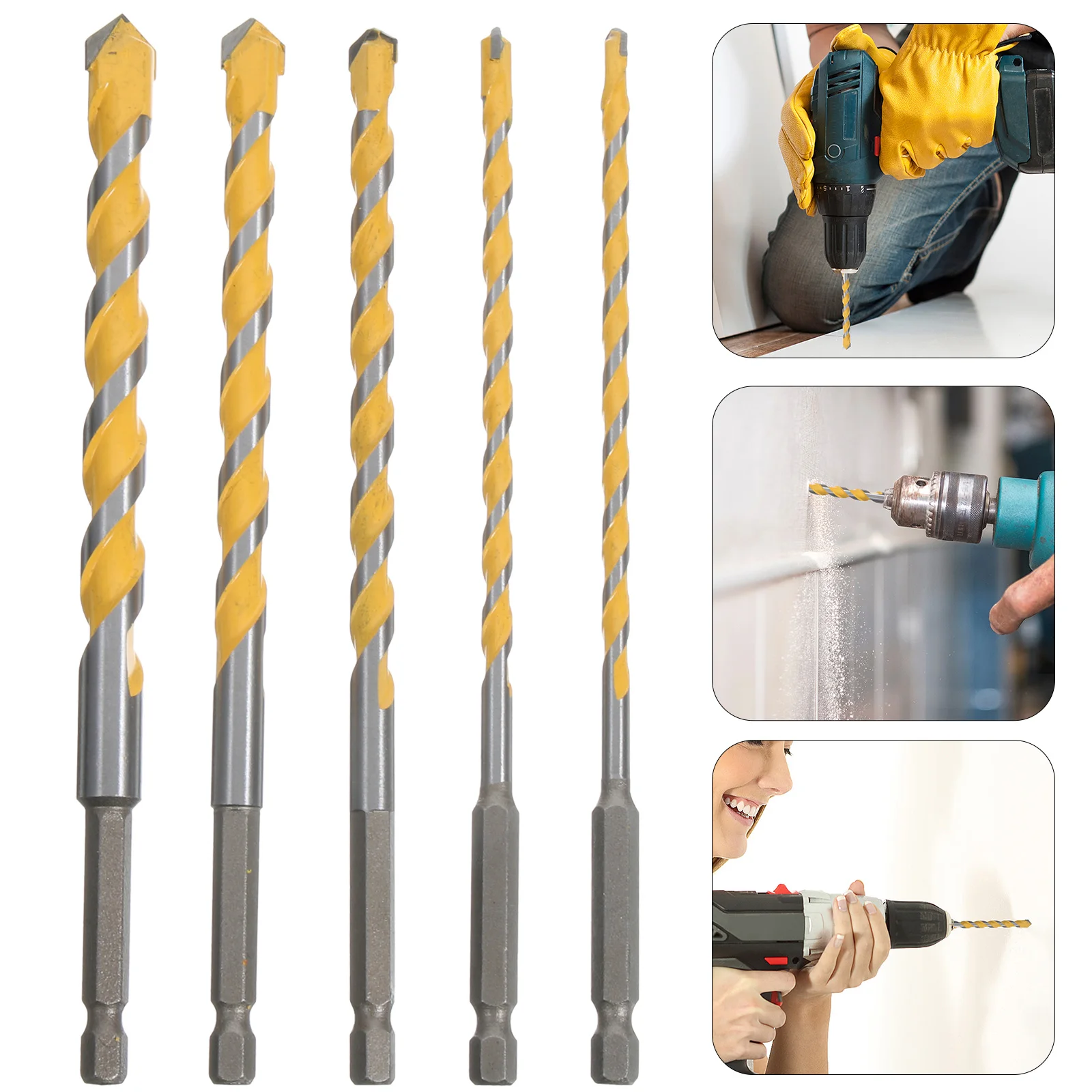 

Drill Set Concrete Bit for Tile Brick and Masonry Cement Metal Multifunctional Bits Ceramic