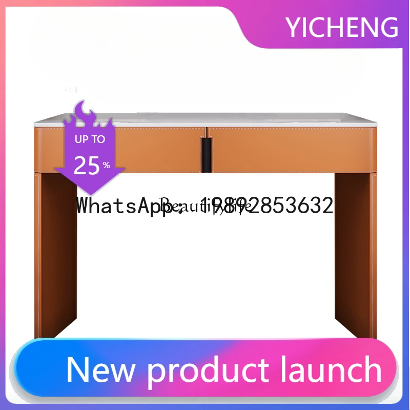 

QQ Italian minimalist horse leather dresser bedroom locker retractable