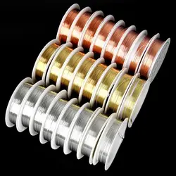1Roll DIY Brass Copper Wire Handmade Crafts 0.2/0.4/0.6/0.8/1mm Beading Wire Gold Silver Bracelet Necklaces Cord String
