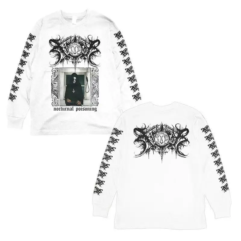 

American High Street Fashion Clothing Punk Goth Casual Loose T-shirt Men Street Harajuku Fashion Oversized Long-sleeved Women