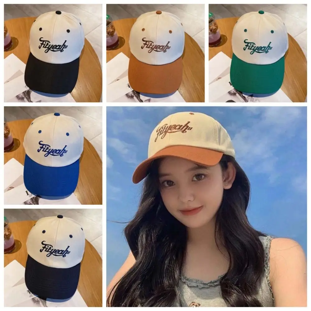 

Adjustable Letter Embroidery Baseball Cap Sunscreen Korean Style Unisex Peaked Cap Versatile Hip-hop Summer Sunshade Hats Summer