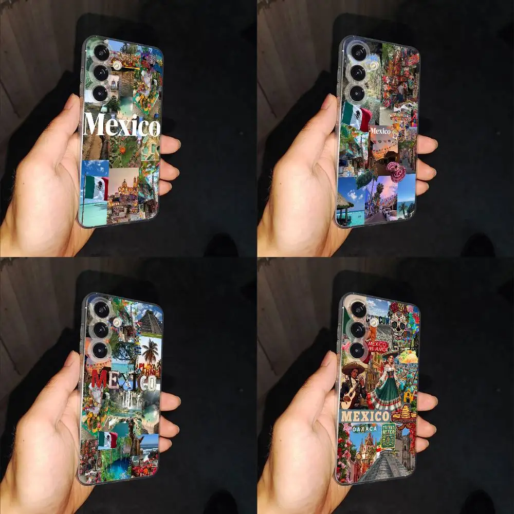 

Mexico National Emblem Flag Passport Phone Case For Samsung S24,30,21,22,23,20 FE,lite,PIus,Ultra,5G,Note,9,10 Transparent Box