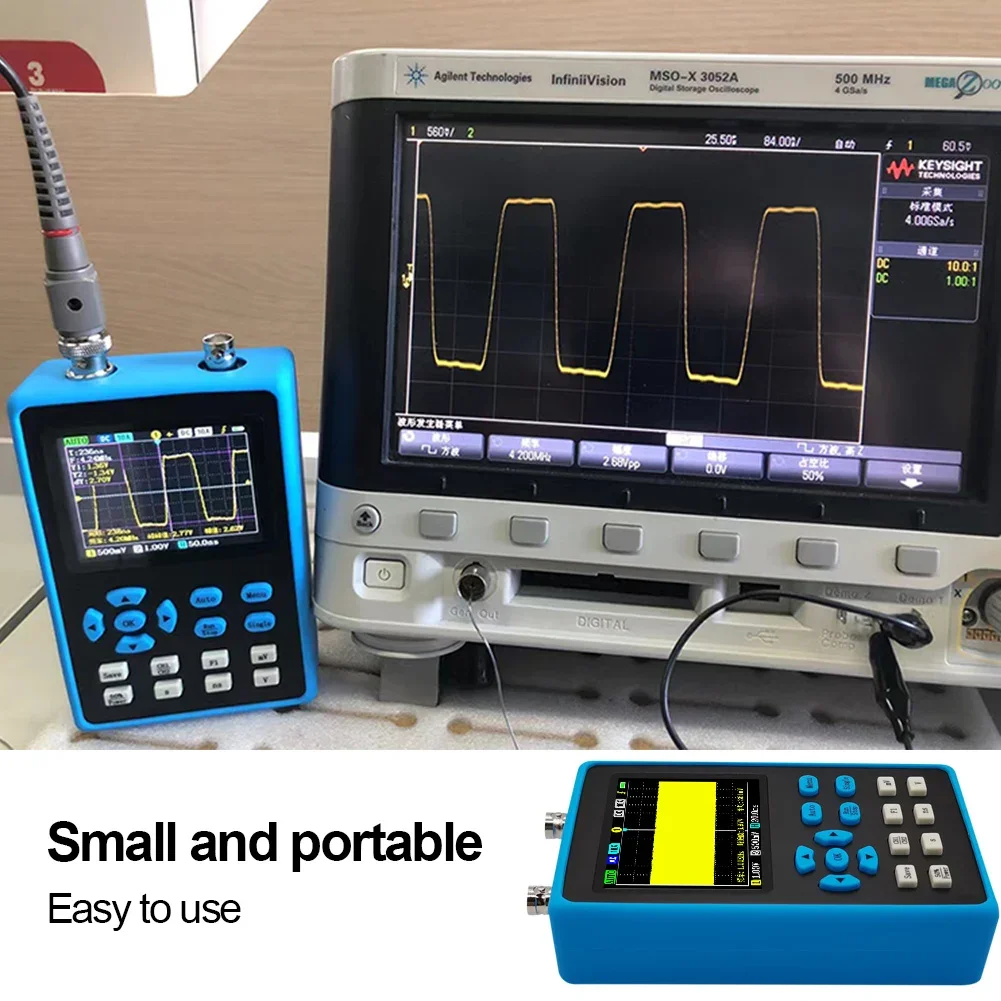 28Inch Handheld Digital Oscilloscope 120M Bandwidth Portable Dual Channel Oscilloscope Signal generator XYmode for Car Repair