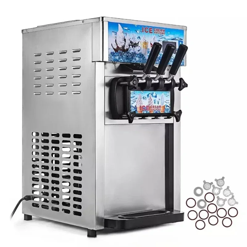 

Commercial 18L Soft Serve Ice Cream Machine Frozen Yogurt Ice Cream Maker with 2+1 Flavors Soft Serve Ice Cream Machine