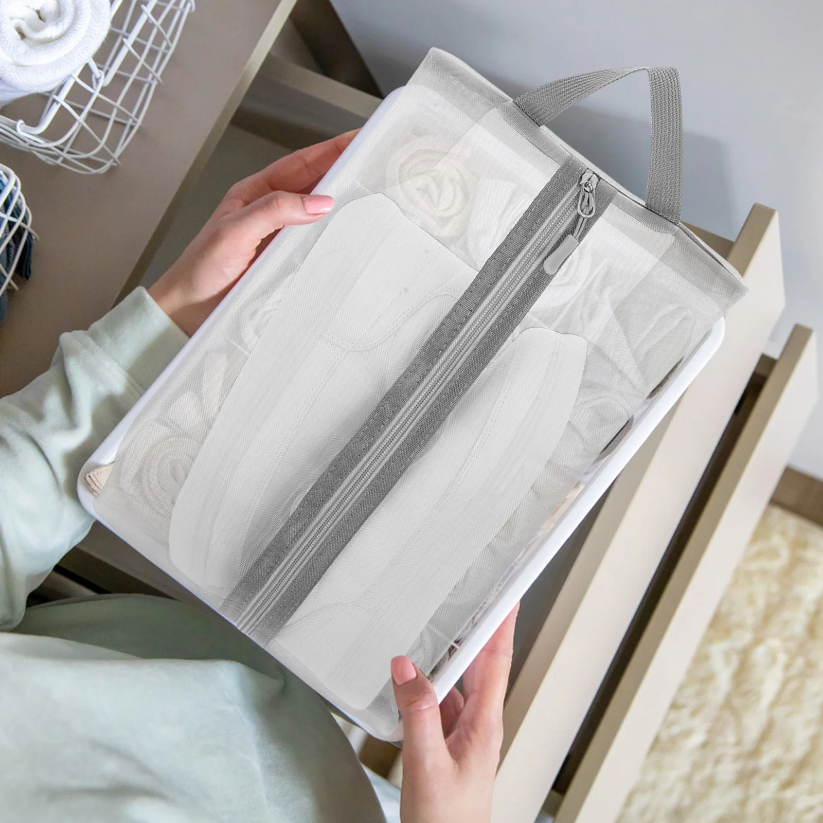 

2Pcs Mesh Shoe Bags Breathable Travel Storage Organizer Dustproof Pouch for Men Women Business Trips Travel Mesh Shoe Bags