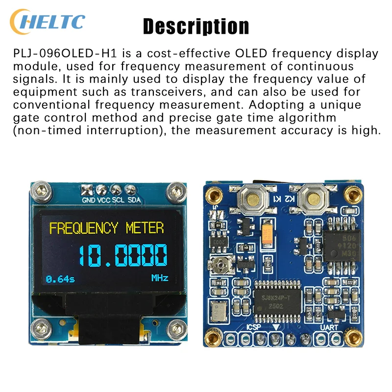 1PCS PLJ-096OLED-H1 Frequency Counter 20MHz-2.7GHz, 0.96in OLED Display With ±2.5ppm TCXO For RF Signal Measurement