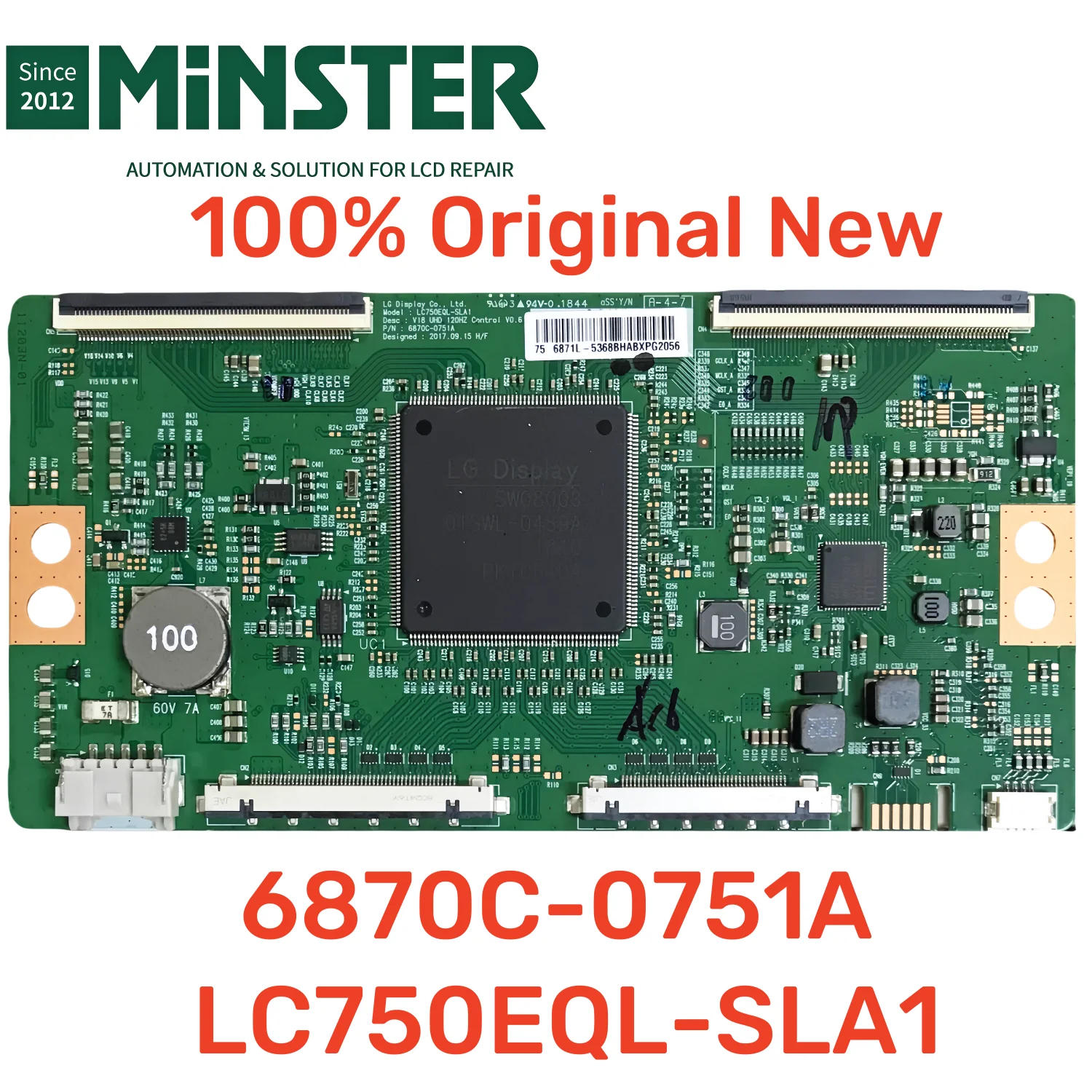 Original New 6870C-0751A LC750EQL-SLA1 4K Tcon T-con Logic Board Card Plate for LCD LED TV Screen Display Panel