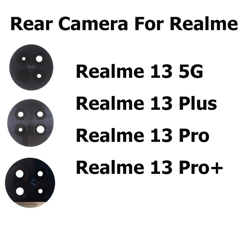 For Realme 13 13+Pro+ Pro Plus Back Camera Glass Lens With Glue Sticker Replacement Repair Parts