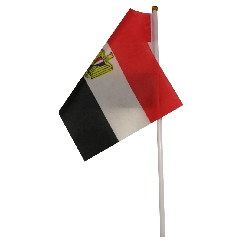 xvggdg 100 stks 14*21 cm Egypte hand vlag Promotie Groothandel Kleine Egypte Hand Zwaaien Nationale Vlag